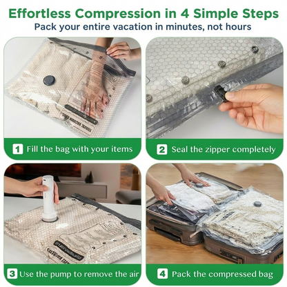 🏆⚡ 50K+ SOLD! Cordless Travel Vacuum Storage Compression Bag