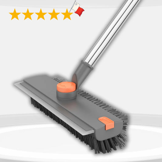 3-in-1 Rotating Floor Scrub Brush with Squeegee | Easy Clean