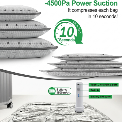 🏆⚡ 50K+ SOLD! Cordless Travel Vacuum Storage Compression Bag