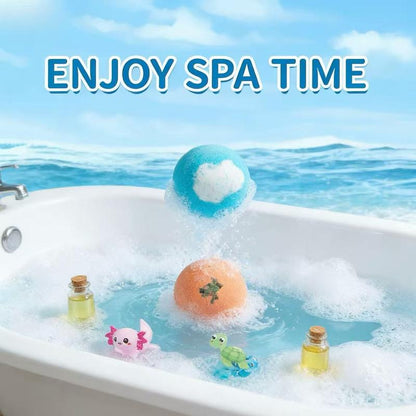 12-Pack Kids Bath Bombs with Surprise Toys Inside - Organic Bubble Bath Gift Set for Boys & Girls