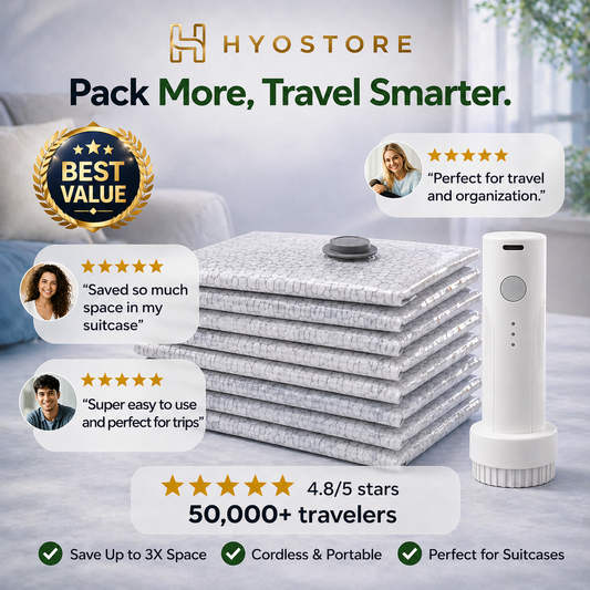 🏆⚡ 50K+ SOLD! Cordless Travel Vacuum Storage Compression Bag