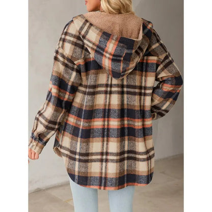 Women's Plaid Fleece Hooded Jacket 2025